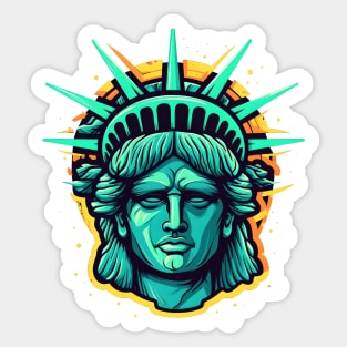 4th of July Holiday Patriotic Lady Liberty Sticker